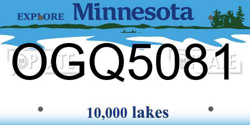 OGQ5081 Minnesota License Plate