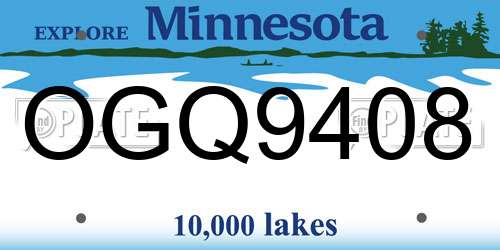 OGQ9408 Minnesota License Plate