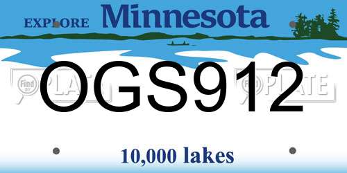 OGS912 Minnesota License Plate