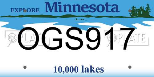 OGS917 Minnesota License Plate