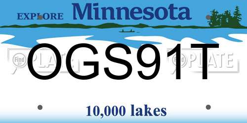 OGS91T Minnesota License Plate