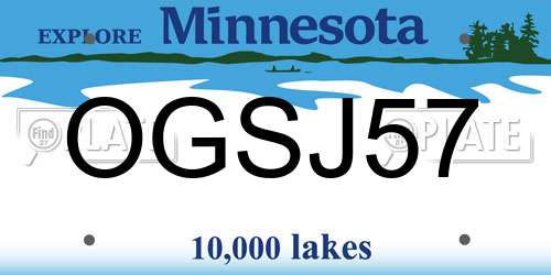 OGSJ57 Minnesota License Plate