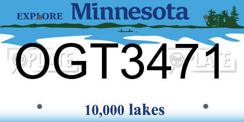 OGT3471 Minnesota License Plate