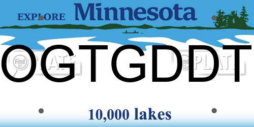 OGTGDDT Minnesota License Plate
