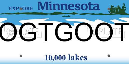 OGTGOOT Minnesota License Plate