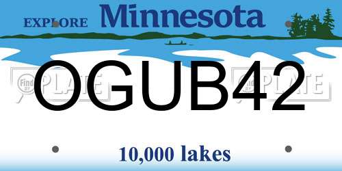 OGUB42 Minnesota License Plate