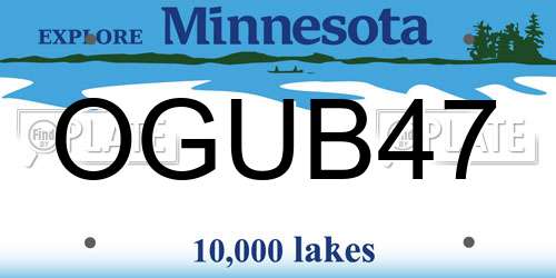 OGUB47 Minnesota License Plate