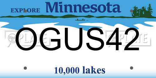 OGUS42 Minnesota License Plate