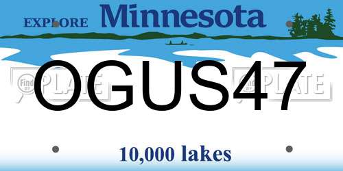 OGUS47 Minnesota License Plate