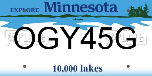 OGY45G Minnesota License Plate