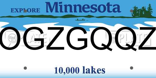 OGZGQQZ Minnesota License Plate