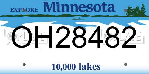 OH28482 Minnesota License Plate