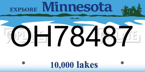 OH78487 Minnesota License Plate