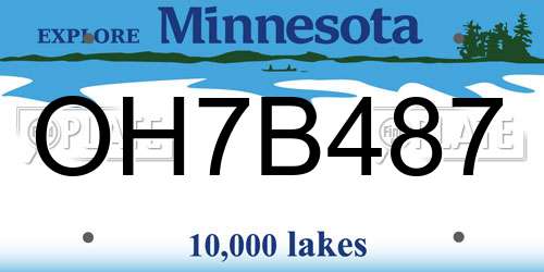 OH7B487 Minnesota License Plate