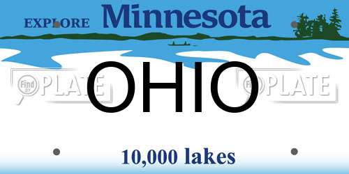 OHIO Minnesota License Plate