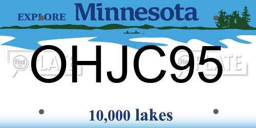 OHJC95 Minnesota License Plate
