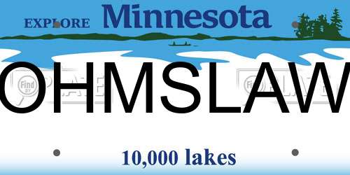 OHMSLAW Minnesota License Plate