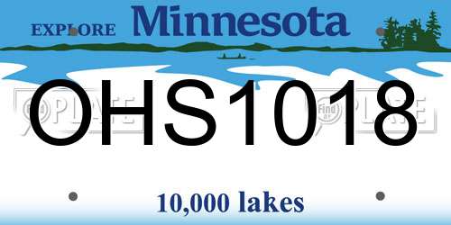 OHS1018 Minnesota License Plate