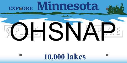 OHSNAP Minnesota License Plate