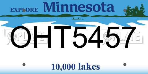 OHT5457 Minnesota License Plate