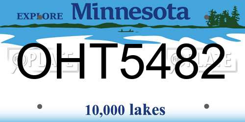 OHT5482 Minnesota License Plate