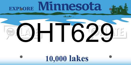 OHT629 Minnesota License Plate