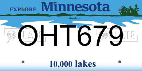 OHT679 Minnesota License Plate