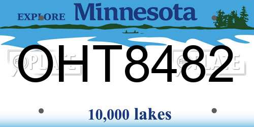 OHT8482 Minnesota License Plate