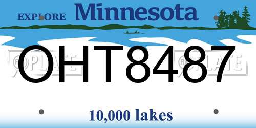 OHT8487 Minnesota License Plate