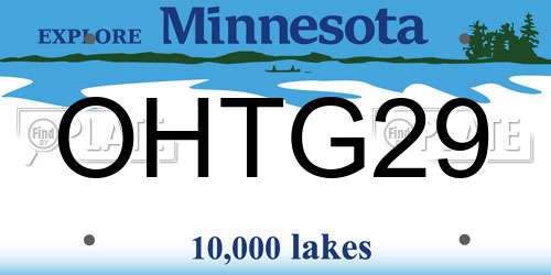 OHTG29 Minnesota License Plate