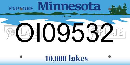 OI09532 Minnesota License Plate