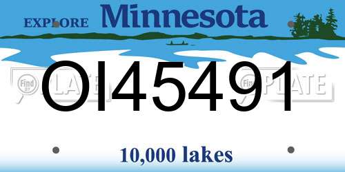OI45491 Minnesota License Plate
