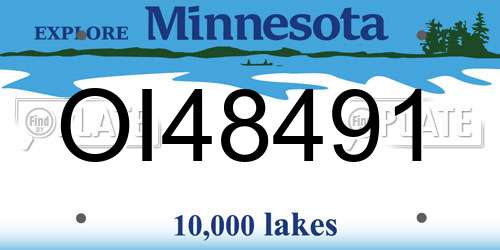 OI48491 Minnesota License Plate