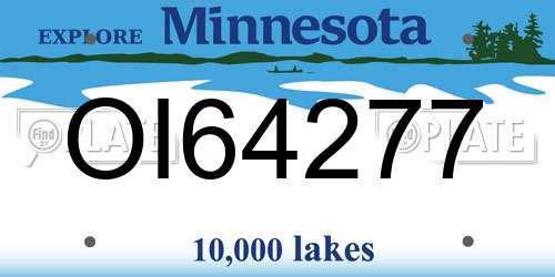 OI64277 Minnesota License Plate