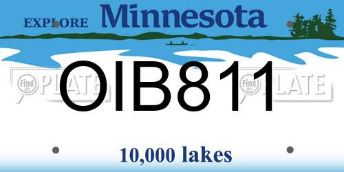 OIB811 Minnesota License Plate