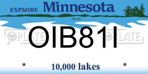 OIB81I Minnesota License Plate