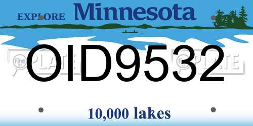 OID9532 Minnesota License Plate