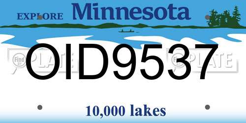 OID9537 Minnesota License Plate
