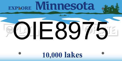 OIE8975 Minnesota License Plate
