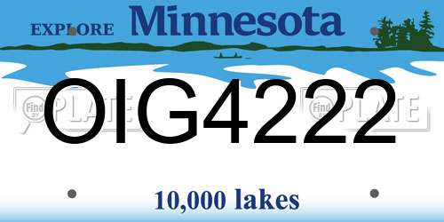 OIG4222 Minnesota License Plate