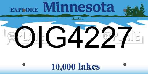 OIG4227 Minnesota License Plate