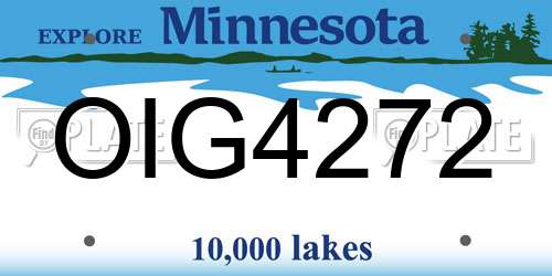 OIG4272 Minnesota License Plate
