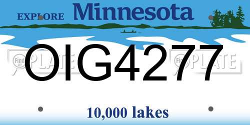 OIG4277 Minnesota License Plate