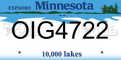 OIG4722 Minnesota License Plate