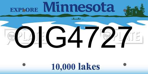 OIG4727 Minnesota License Plate