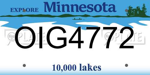 OIG4772 Minnesota License Plate