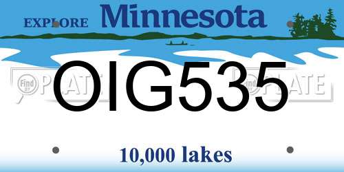 OIG535 Minnesota License Plate