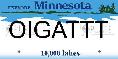 OIGATTT Minnesota License Plate
