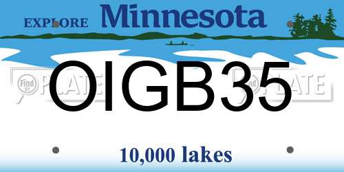 OIGB35 Minnesota License Plate