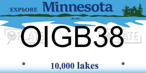 OIGB38 Minnesota License Plate